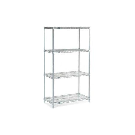 Nexelate    Silver Epoxy Wire Shelving Starter 24W X 14D X 63H